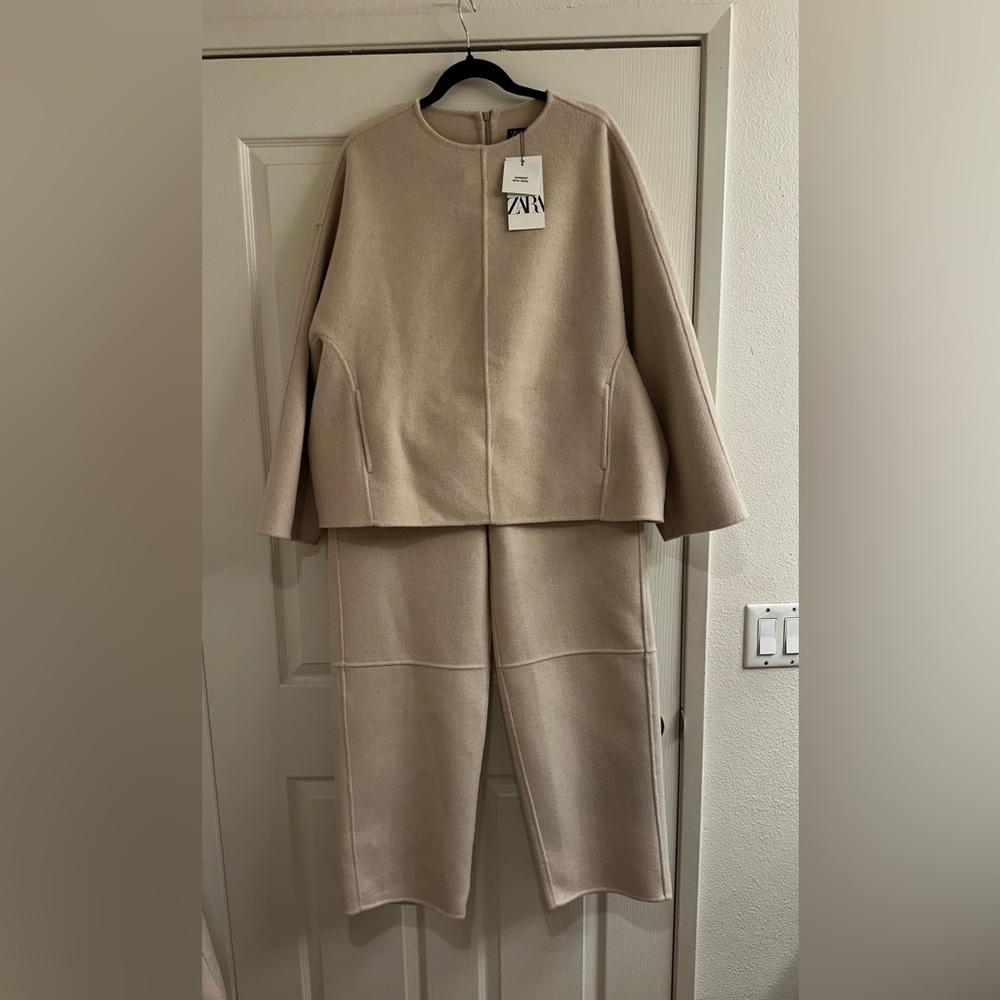 Zara Soft wool blend Beige Top